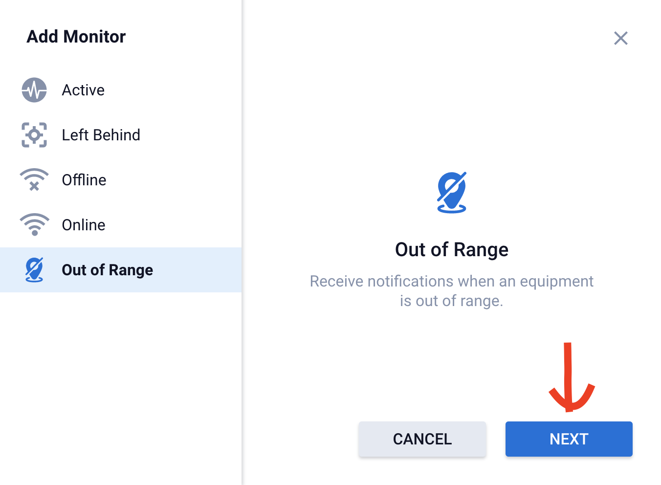 How to set up an OutofRange Monitor? Momentum IoT